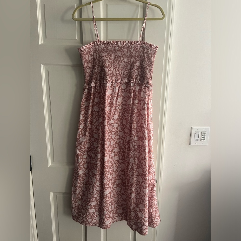 J Crew 100% cotton block print midi beach dress